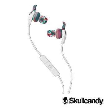 美國Skullcandy 骷髏糖 XTPLYO 運動型入耳式耳機-白+彩虹色(公司貨)