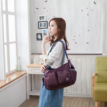 Nupeort妮柏兒防水耐磨二用斜胸包#9007葡萄紫