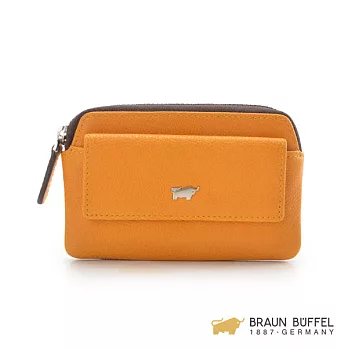 BRAUN BUFFEL‧德國小金牛 - BADI巴迪系列蜥蜴紋拉鍊鎖包 - 番紅花黃 番紅花黃