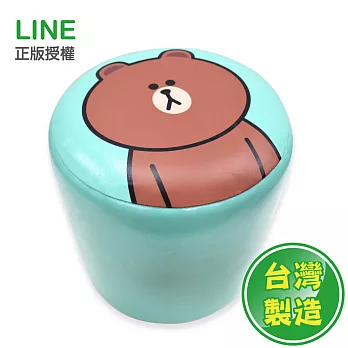 【LINE FRIENDS】BROWN 熊大 經典圓皮椅(正版授權台灣製)