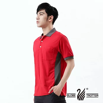 【遊遍天下】MIT台灣製男款抗UV涼爽吸濕排汗機能POLO衫(S138)M紅色