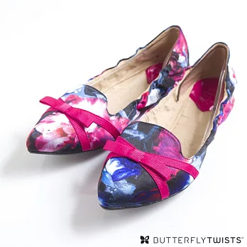 【BUTTERFLY TWISTS】JAIME可折疊扭轉芭蕾舞鞋5花漾莓果紅