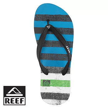 REEF 基本款條紋印花舒適好穿男款人字拖.藍/綠8藍/綠