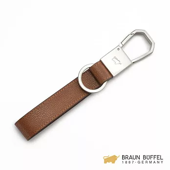 【BRAUN BUFFEL】.德國小金牛 - BADI巴迪系列蜥蜴紋皮質鎖圈 -紅棕色