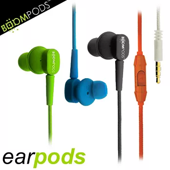 BOOMPODS earpods Android 入耳式單鍵線控耳機螢光藍
