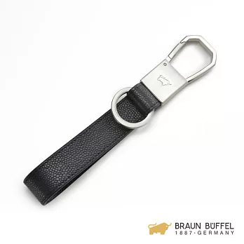 【BRAUN BUFFEL】.德國小金牛 - BADI巴迪系列蜥蜴紋皮質鎖圈 -黑色