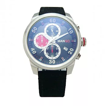MANGO 三環偵測雷達時尚優質男性腕錶-銀-MG950001-89