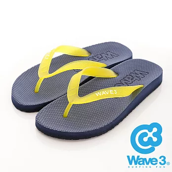 WAVE 3 (男) - 看見你 果凍透視感人字夾腳拖鞋 - 黃帶藍M黃帶藍