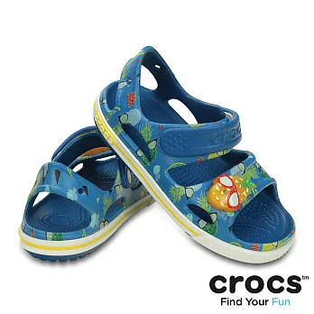 Crocs - 童 - 卡駱班鳳梨寶寶LED小涼鞋 -23天青藍色