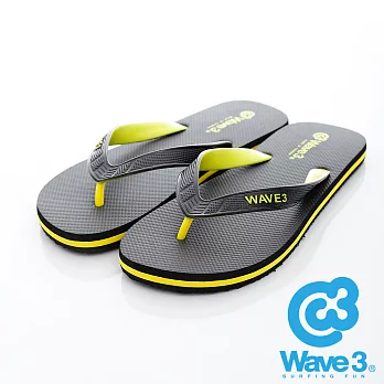 WAVE 3 (男) -雙子座 獨家設計ESP 四代雙色鞋耳人字夾腳拖鞋 - 黃黑M黑