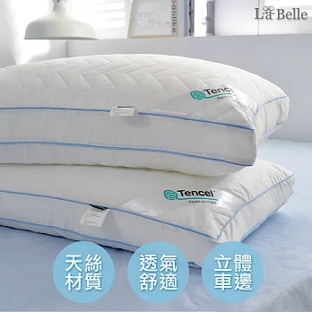 義大利 La Belle《立體車邊舖棉天絲輕柔舒眠枕》二入