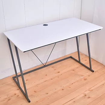 【凱堡】Z型電腦桌工作桌120公分(附電線孔蓋)-2色白