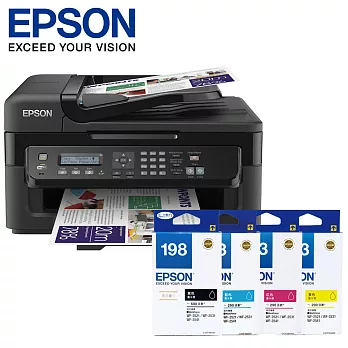 EPSON 愛普生 WF2631 8合一Wifi雲端傳真複合機+墨水組合(黑藍黃紅各1)