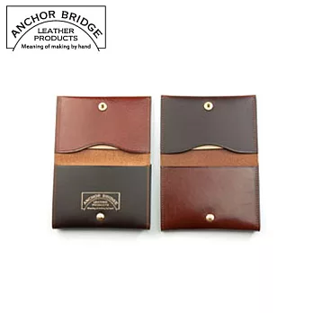 ANCHOR BRIDGE《日本手工》義大利Walpier皮革名片夾-紅棕