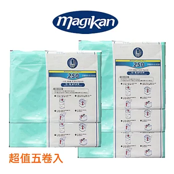 【韓國Magikan】多重防臭垃圾桶專用垃圾袋-16L(五卷一入)綠色綠