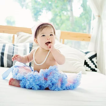 [日安朵朵]夢幻女嬰童tutu蓬蓬裙- Pantone年度色系列(玫瑰石英+寧靜粉藍花邊)80玫瑰石英+粉藍花邊