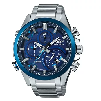 CASIO EDIFICE 全新藍牙爭霸戰智慧運動雙顯錶款-深藍-EQB-500DB-2A