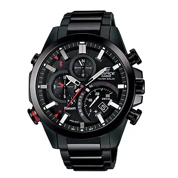 CASIO EDIFICE 全新藍牙爭霸戰智慧運動雙顯錶款-黑-EQB-500DC-1A