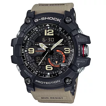 G-SHOCK MASTER OF G MUDMASTER 極限大陸時尚帥氣限量運動型腕錶-大地棕-GG-1000-1A5