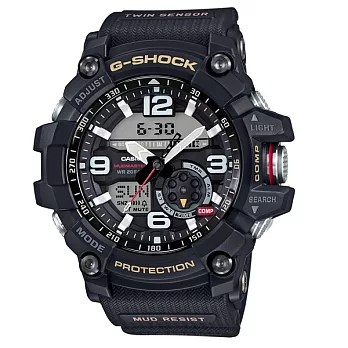 G-SHOCK MASTER OF G MUDMASTER 極限大陸時尚帥氣限量運動型腕錶-黑-GG-1000-1A