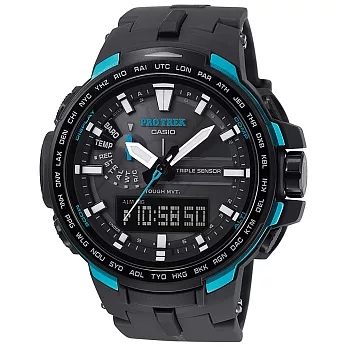 CASIO PRO TREK 浩瀚山嶽電波登山錶-藍