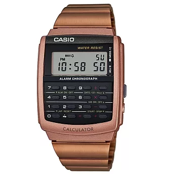 CASIO 數位時代的進化萬用液晶腕錶-玫瑰金-CA-506C-5A