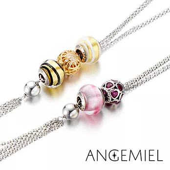 Angemiel安婕米 義大利珠飾 925純銀項鍊(流蘇)
