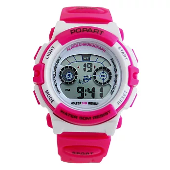 POPART POP-310多功能冷光電子運動錶- 蜜桃粉