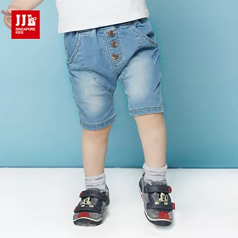 JJLKIDS 鈕扣造型牛仔哈倫短褲80浅牛仔藍