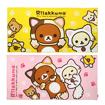 Rilakkuma拉拉熊貓咪變裝大浴巾.毛巾120cm。單選粉款