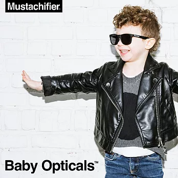 [美國Mustachifier]抗UV時尚兒童太陽眼鏡(附固定繩)(3-6歲)潮流黑