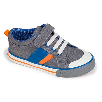 【See Kai Run】Sneakers-Kai異材質帆布鞋-藍與灰10