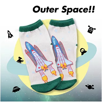 【Outer Space】火箭短襪(3入)15-18CM