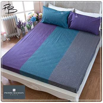 【PB皮爾帕門】環保咖啡紗雙人床包枕套三件組-藍爵