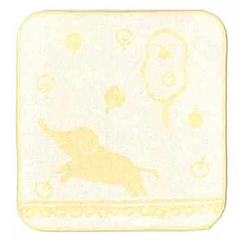 日本製Jogan，繪本風涼感/涼爽棉手帕，黃大象