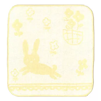日本製Jogan，繪本風涼感/涼爽棉手帕，黃小兔