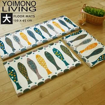 YOIMONO LIVING「法蘭絨」吸水防滑地墊 (大)A象形魚