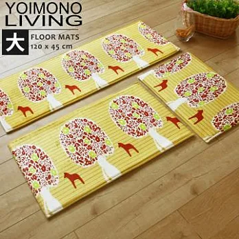 YOIMONO LIVING「法蘭絨」吸水防滑地墊 (大)E樹下之馬