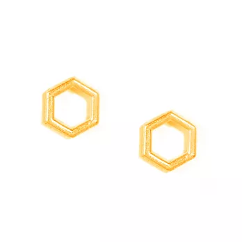 Dogeared 蜂巢六角 HEXAGON 金色耳環 附原廠盒