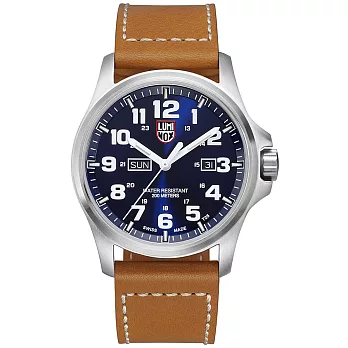 LUMINOX 雷明時戰場系列藍寶鏡面腕錶-藍x白時標/45mm