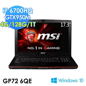 【msi微星】GP72 6QE-257TW 17.3吋 i7-6700HQ GTX950M WIN10