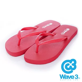 WAVE 3 (女) - BASIC 經典口碑款 極簡素面人字夾腳拖鞋 - 紅S紅色