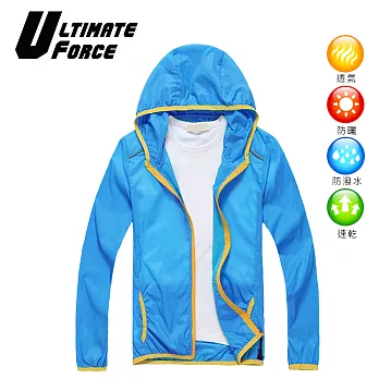 Ultimate Force 極限動力「小遊俠」兒童防風機能外套M藍