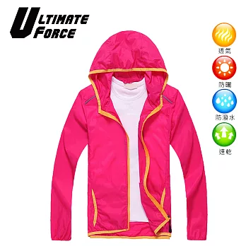 Ultimate Force 極限動力「小遊俠」兒童防風機能外套 (洋紅)M洋紅
