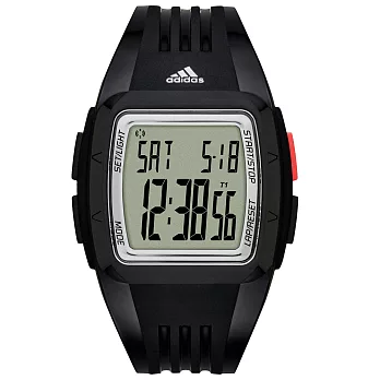 adidas 方型大面板電子腕錶-黑-小