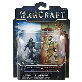 電影 WARCRAFT《魔獸：崛起》2吋 公仔組 Horde Warrior 2 & Alliance Sol 2入1組