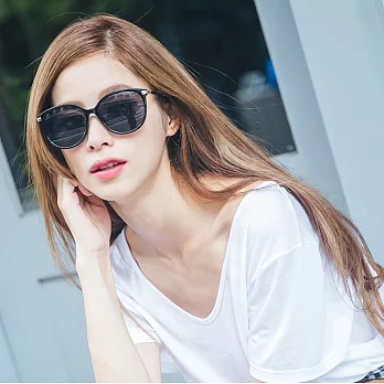 TX 簡約百搭 時尚款 圓框 太陽眼鏡 960 黑框/灰片