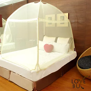 【Love Buy】三開門帳篷式蚊帳/蒙古包(雙人床尺寸)(黃色)