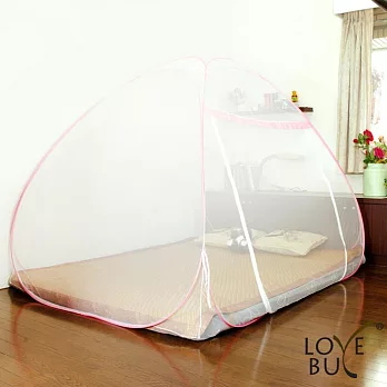 【Love Buy】彈開式蒙古包造型蚊帳(雙人床尺寸)(2色任選)(粉色)