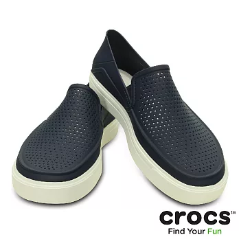 Crocs - 男 - 都會街頭洛卡便鞋 -39深藍/白色